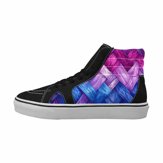 MEN'S Bisexual Flag Color High Top Canvas Neon Fantasy Custom Sneakers