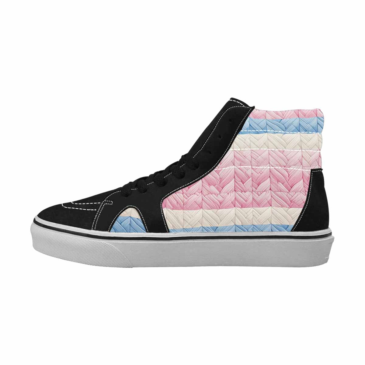 WOMEN'S Transgender Flag Color High Top Canvas Cottagecore Sneakers