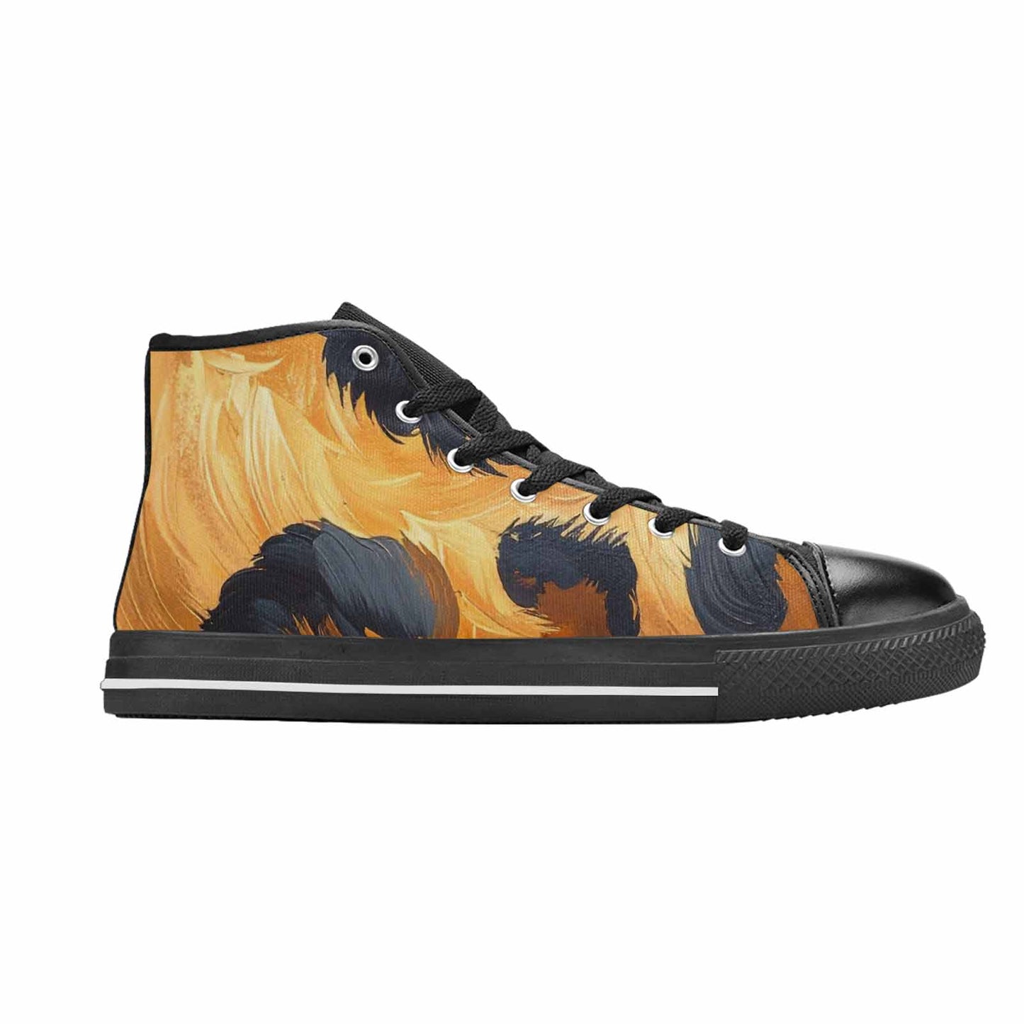WOMEN'S Leopard Soft Airbrush Gradient High Top Canvas Dark Academia Sneakers