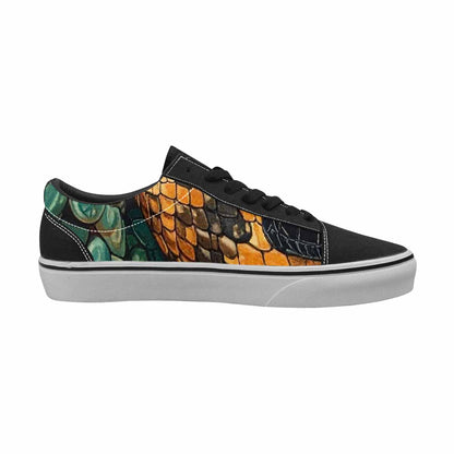 MEN'S Snake Skin Reptile Canvas Lace-Up Vivid Custom Shoes