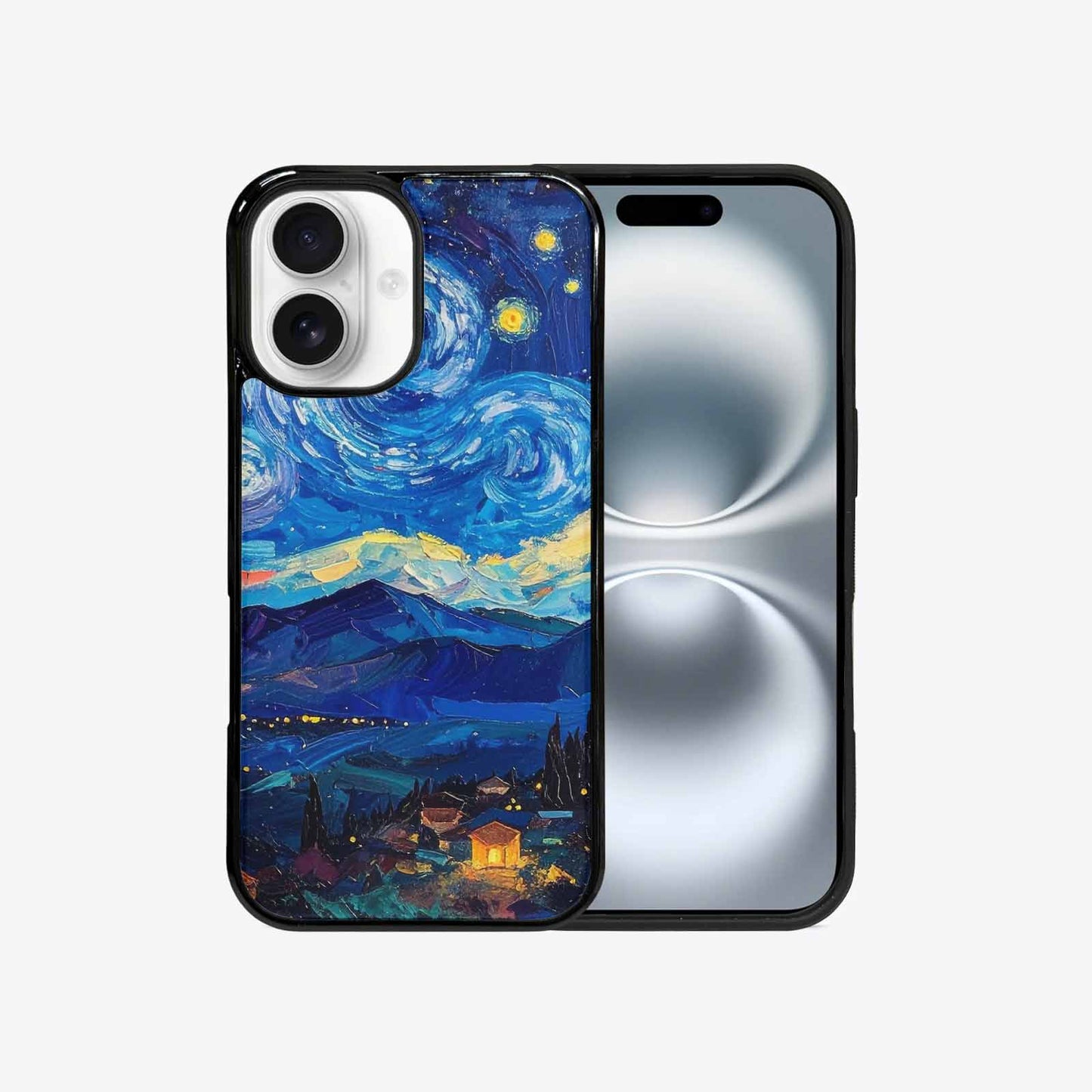 iPhone 16 Case — Starry Night Van Gogh Paint Art, Unique Phone Case Design