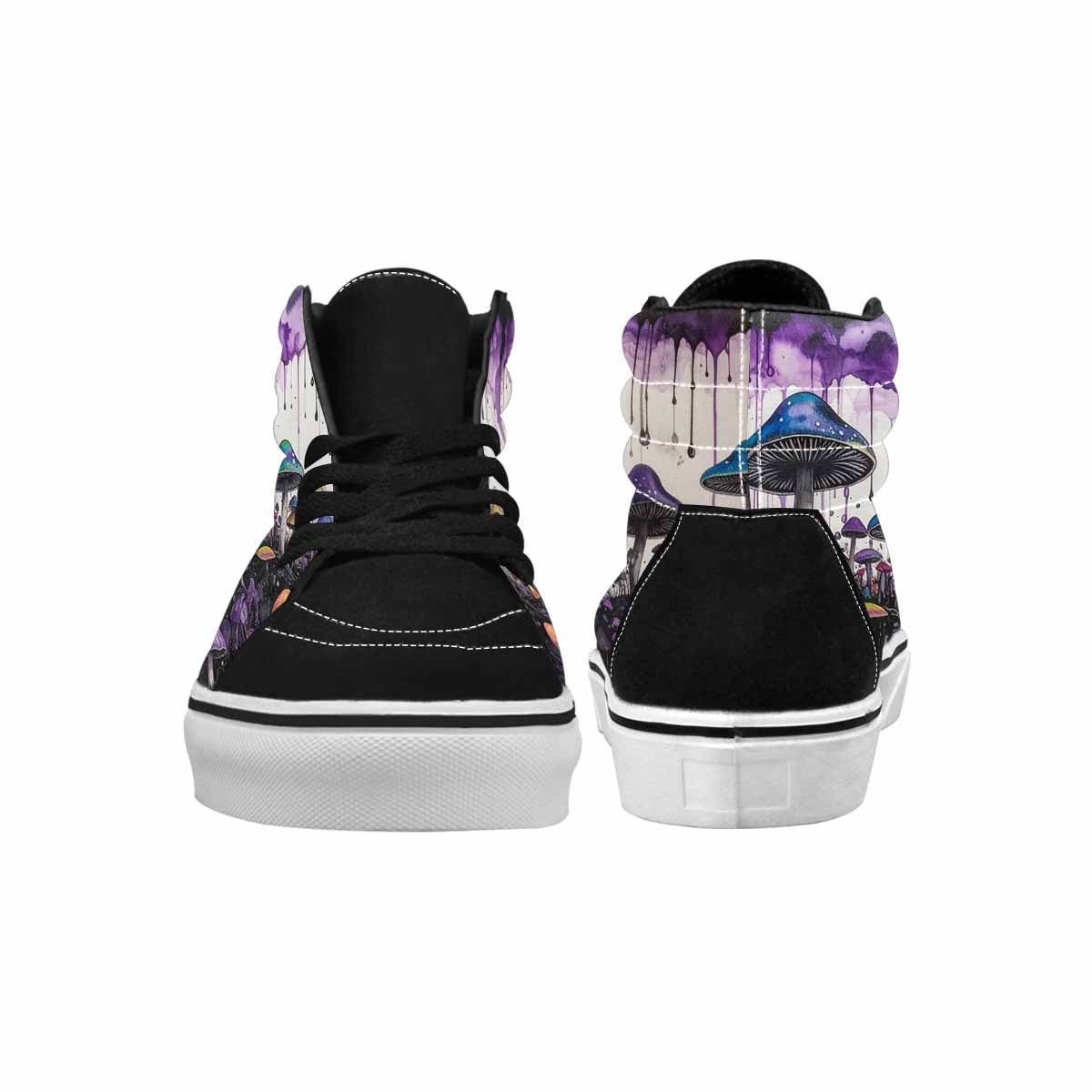MEN'S Rainbow Drip Mushrooms High Top Canvas Vibrant Chaos Sneakers