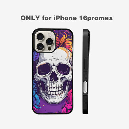 iPhone 16 Pro Max Case — Pride Flag Skulls Seamless Pattern Vibrant, Personalized Phone Case