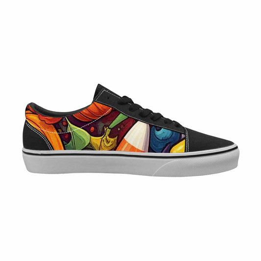 WOMEN'S Halloween Witches Ghouls Canvas Lace-Up Vibrant Chaos Custom Shoes
