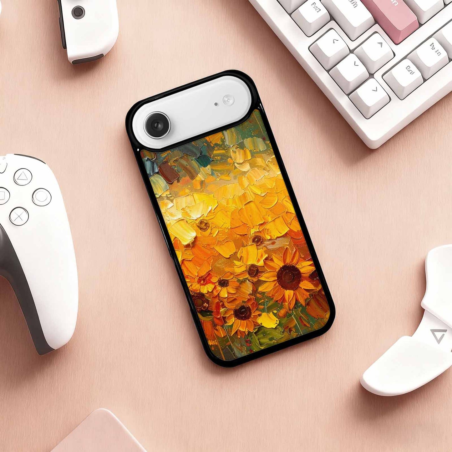 iPhone 17 Air Case — Impressionist Sunflower Brushstroke Pattern Hundreds Floral, Unique Phone Case Design
