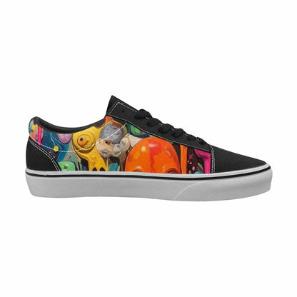 WOMEN'S Aliens  Camo Melting Lace-Up Canvas Dark Academia Custom Sneakers