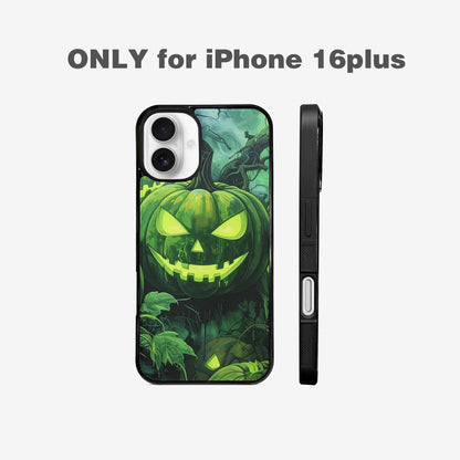 iPhone 16 Plus Case — Halloween Glowing Jackolantern, Personalized Phone Case
