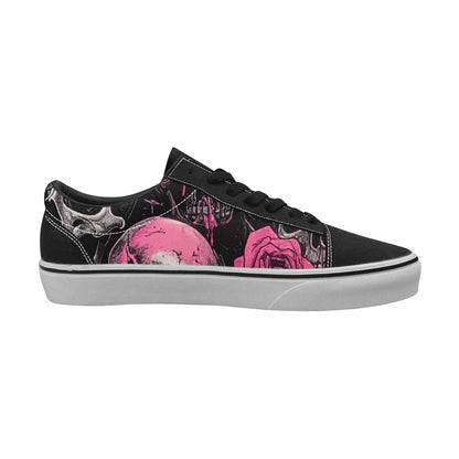 WOMEN'S Skull Roses Lace-Up Canvas Cottagecore Custom Sneakers