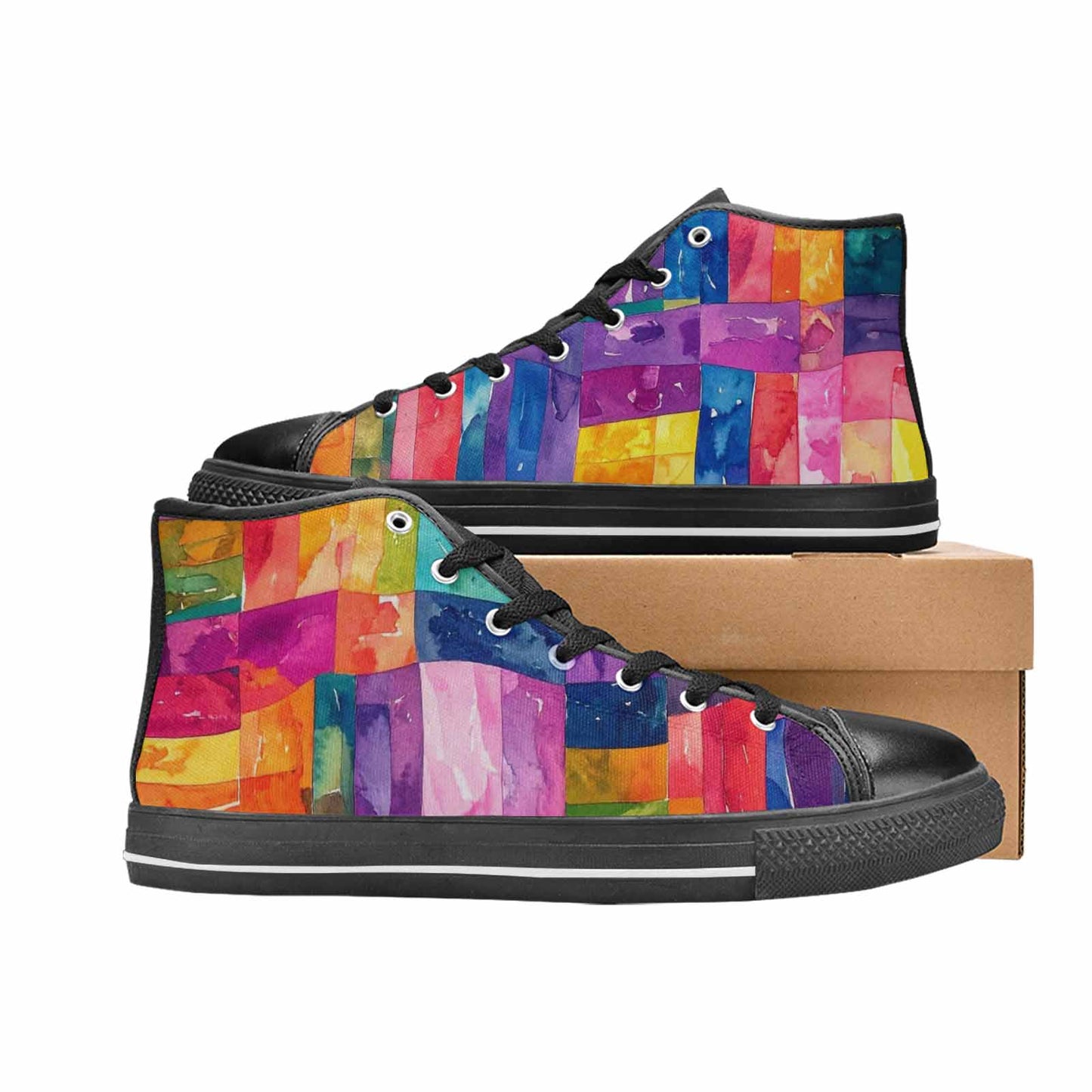 WOMEN'S Rainbow Pride Flag High Top Canvas Aesthetic Custom Shoes