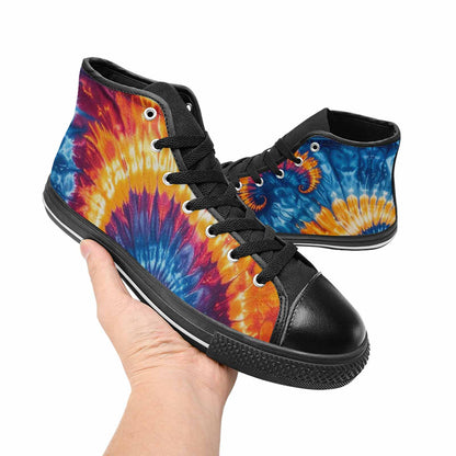 MEN'S Tie Dye Mixed Style High Top Canvas Surreal Custom Sneakers