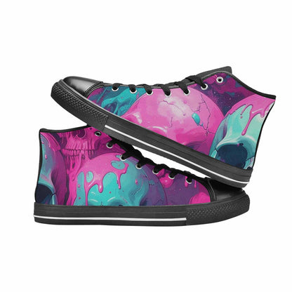 WOMEN'S Thousands Of Skulls High Top Canvas Surreal Shoes