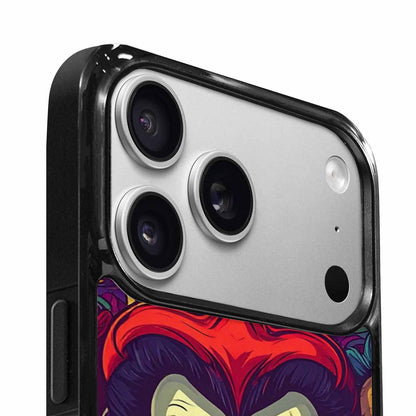 iPhone 17 Pro Case — Evil Circus Heads Faces Overlapping Cartoon, Unique Phone Case Design