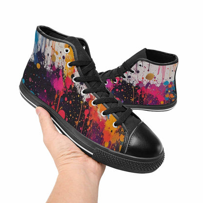MEN'S Paint Splatter High Top Canvas Grunge Shoes