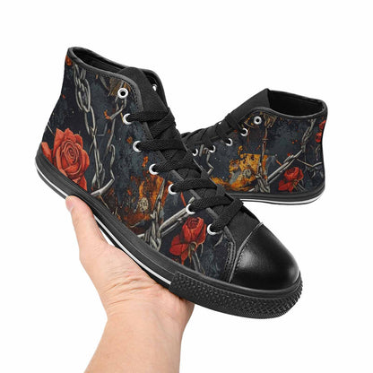 WOMEN'S Barbed Wire Chain High Top Canvas Surreal Shoes