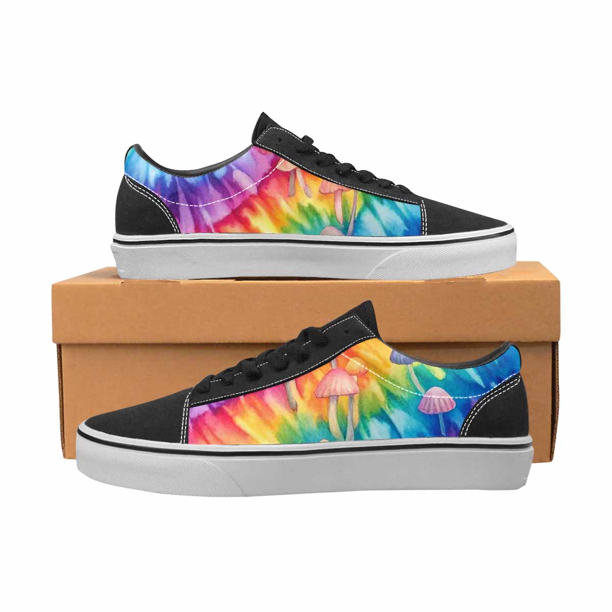 WOMEN'S Mushrooms  Tie Dye Lace-Up Canvas Dreamcore Shoes