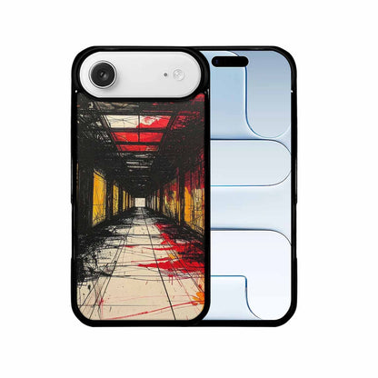 iPhone 17 Air Case — Black Red Ink Liminal Space Galaxy, Custom Phone Case
