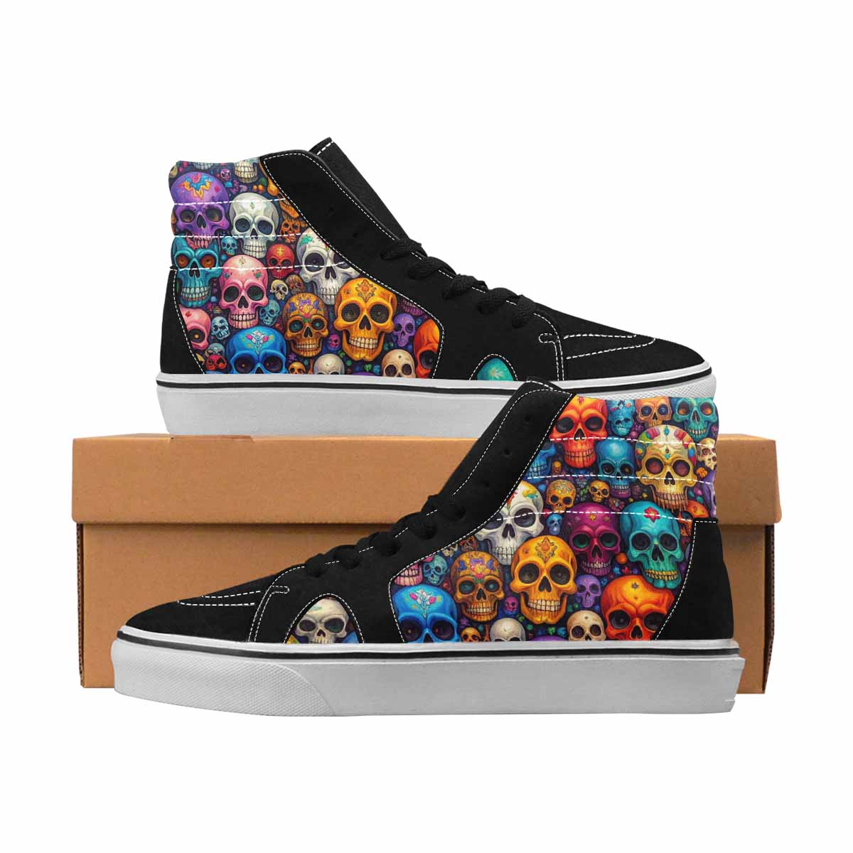 MEN'S Skulls High Top Canvas Artist-designed Dreamcore Custom Shoes