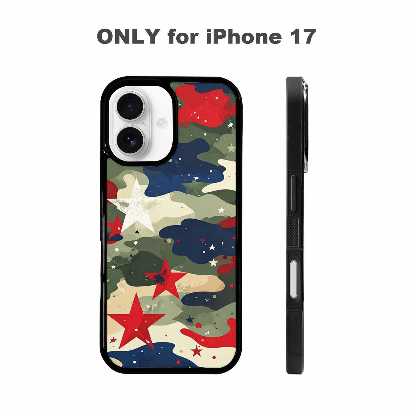iPhone 17 Case — Military Camo Blotch Texture Galaxy Space, Personalized Phone Case