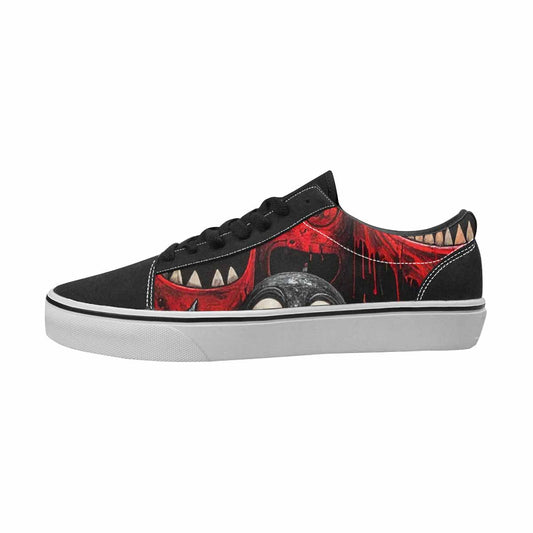 MEN'S Monsters Black & Red Ink Canvas Wearable Art Surreal Limited Edition Sneakers
