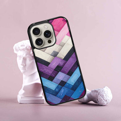 iPhone 16 Pro Case — Genderfluid Flag Color Theme Small Rainbow, Custom Designed Case Cover