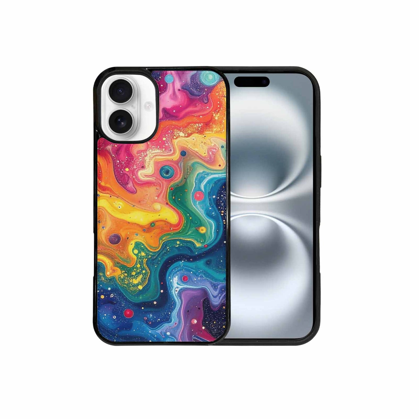 iPhone 16 Plus Case — Galaxy Art Colorful Cosmic Dust Small, Custom Made Phone Cover
