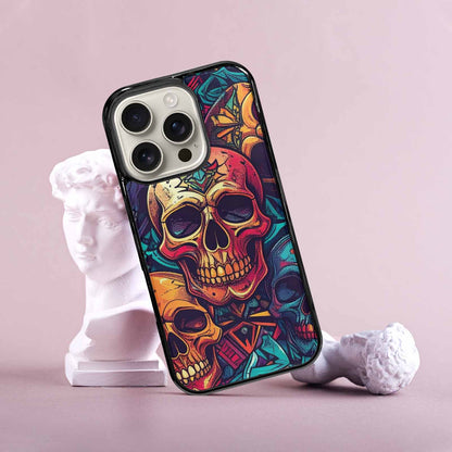 iPhone 16 Pro Case — Sacred Geometry Lots Of Skulls Seamless, Personalized Phone Case