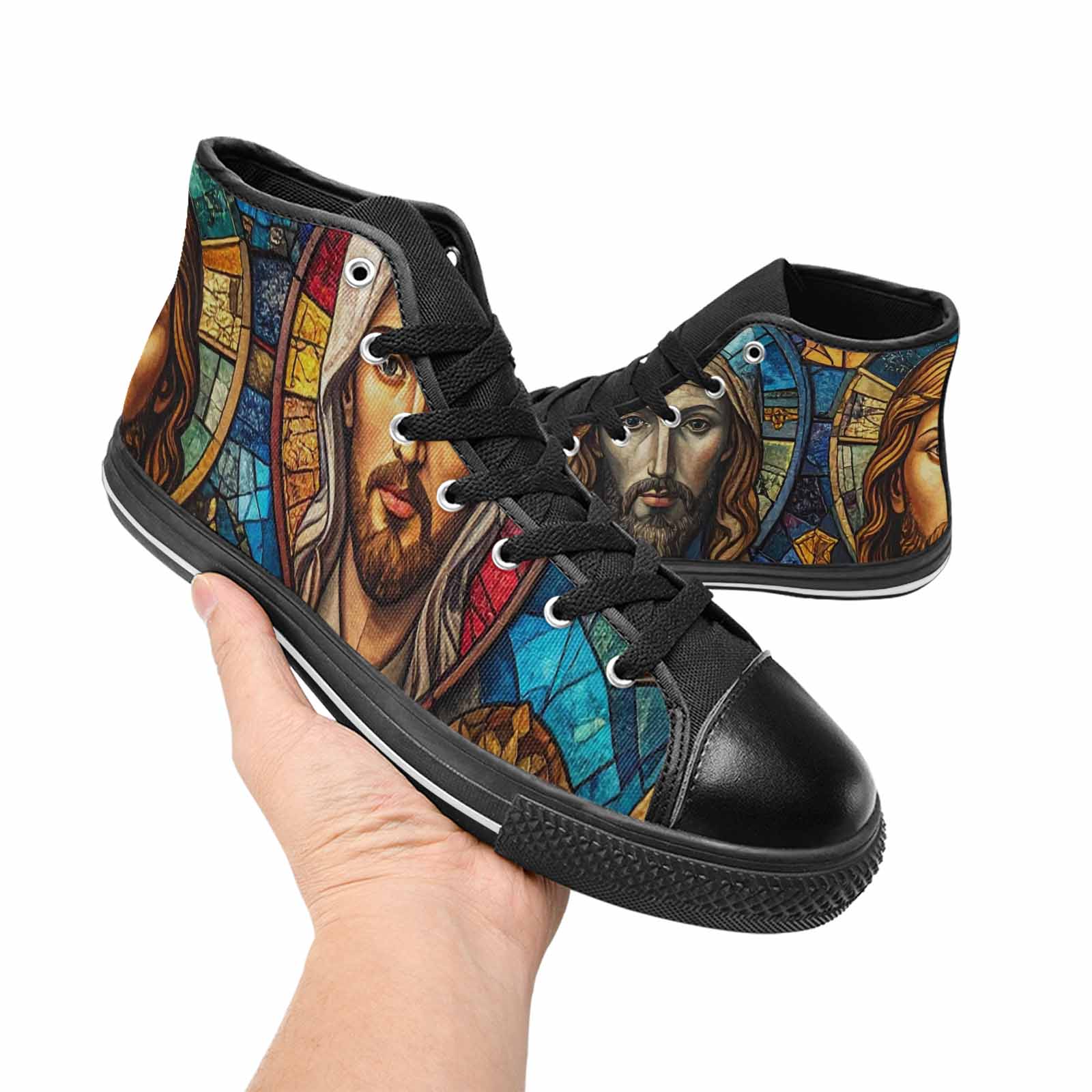 MEN'S Jesus Face Small High Top Canvas Aesthetic Custom Shoes