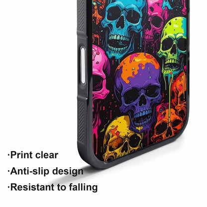 iPhone 17 Pro Case — Vibrant Camo Of Skeletons Neon Camo, Custom Art Phone Cover