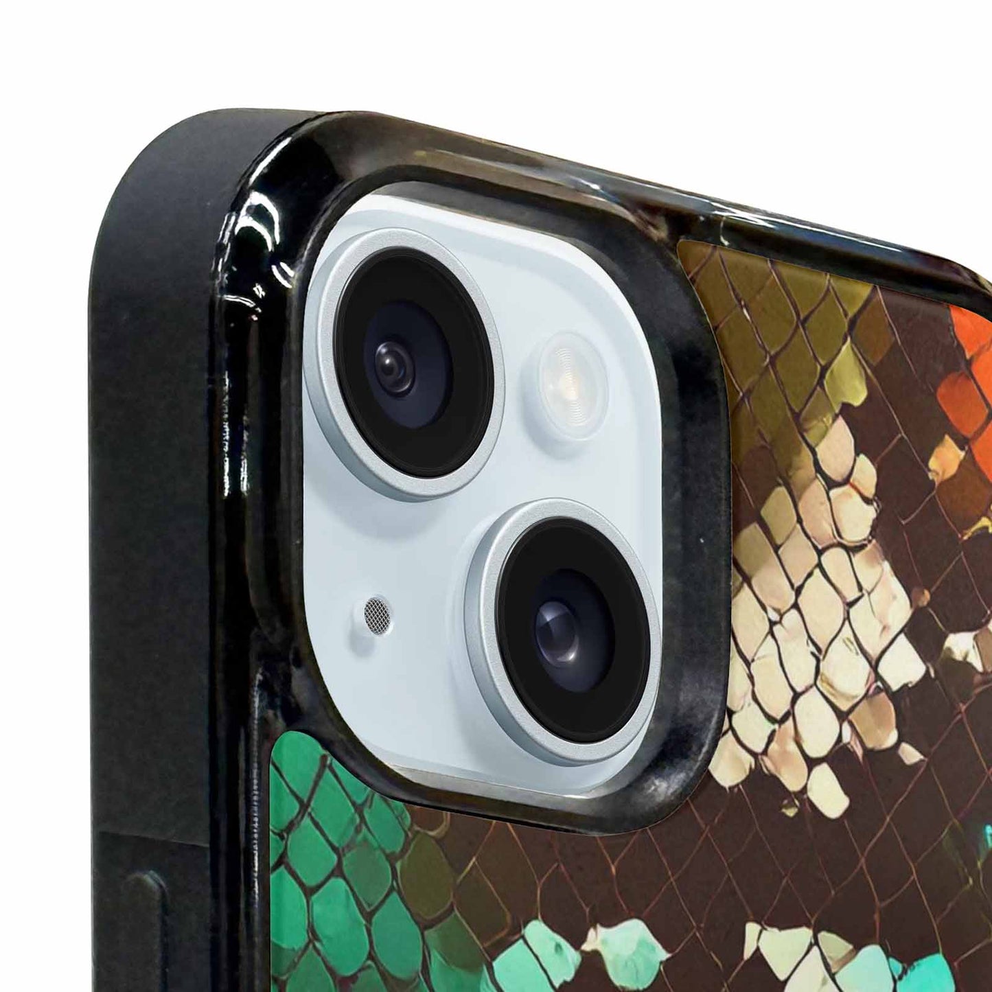 iPhone 15 Plus Case — Snake Print Dark Seamless Pattern Vibrant, Custom Printed Phone Case