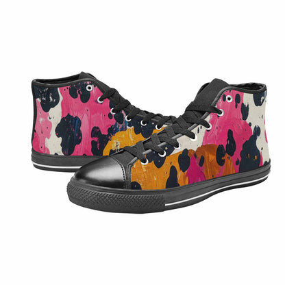 WOMEN'S Cow Animal Print High Top Canvas Cottagecore Shoes