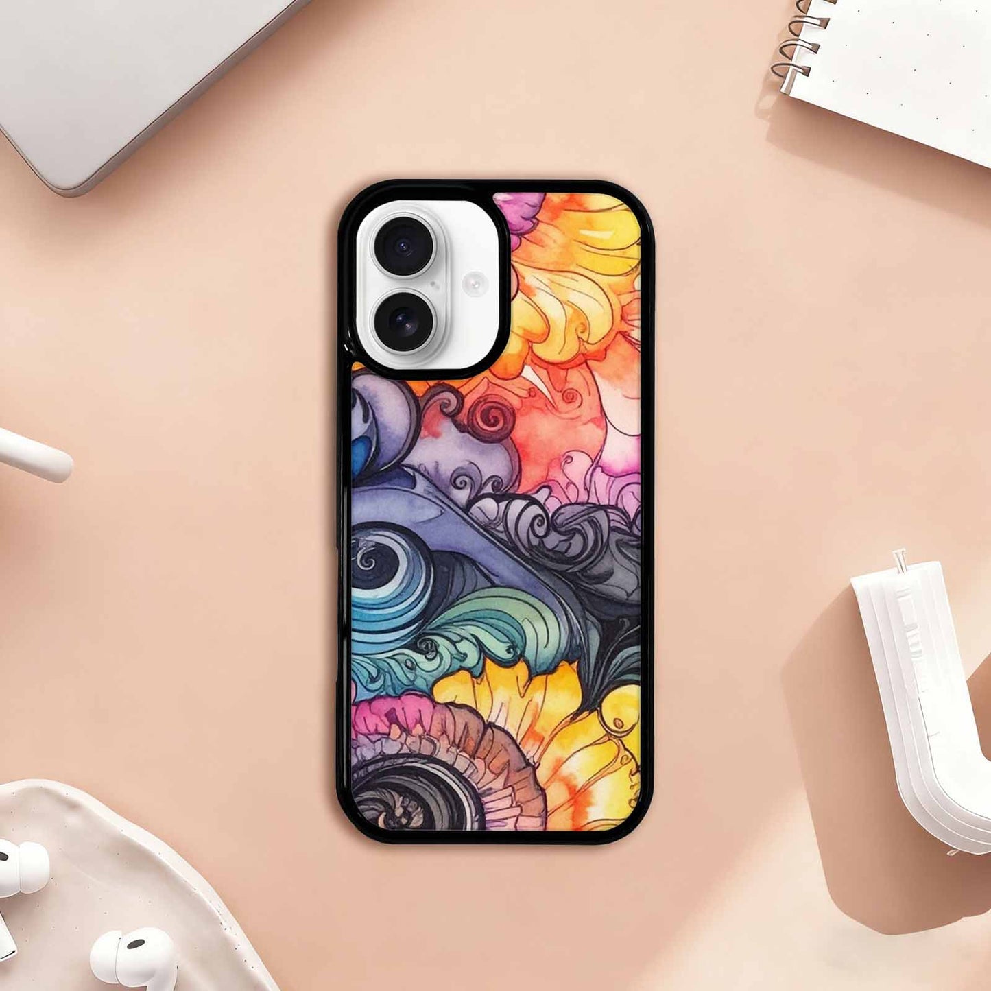 iPhone 17 Case — Tie Dye Swirls (black Tie Dye, Custom Designed Case Cover