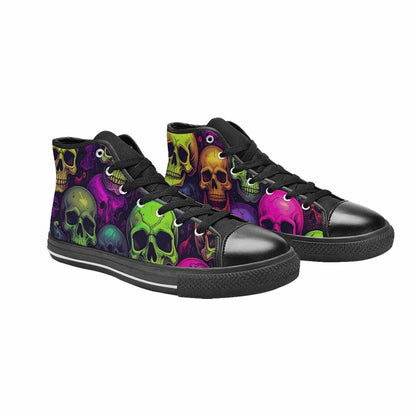 MEN'S Skulls - Neon High Top Canvas Dark Academia Shoes