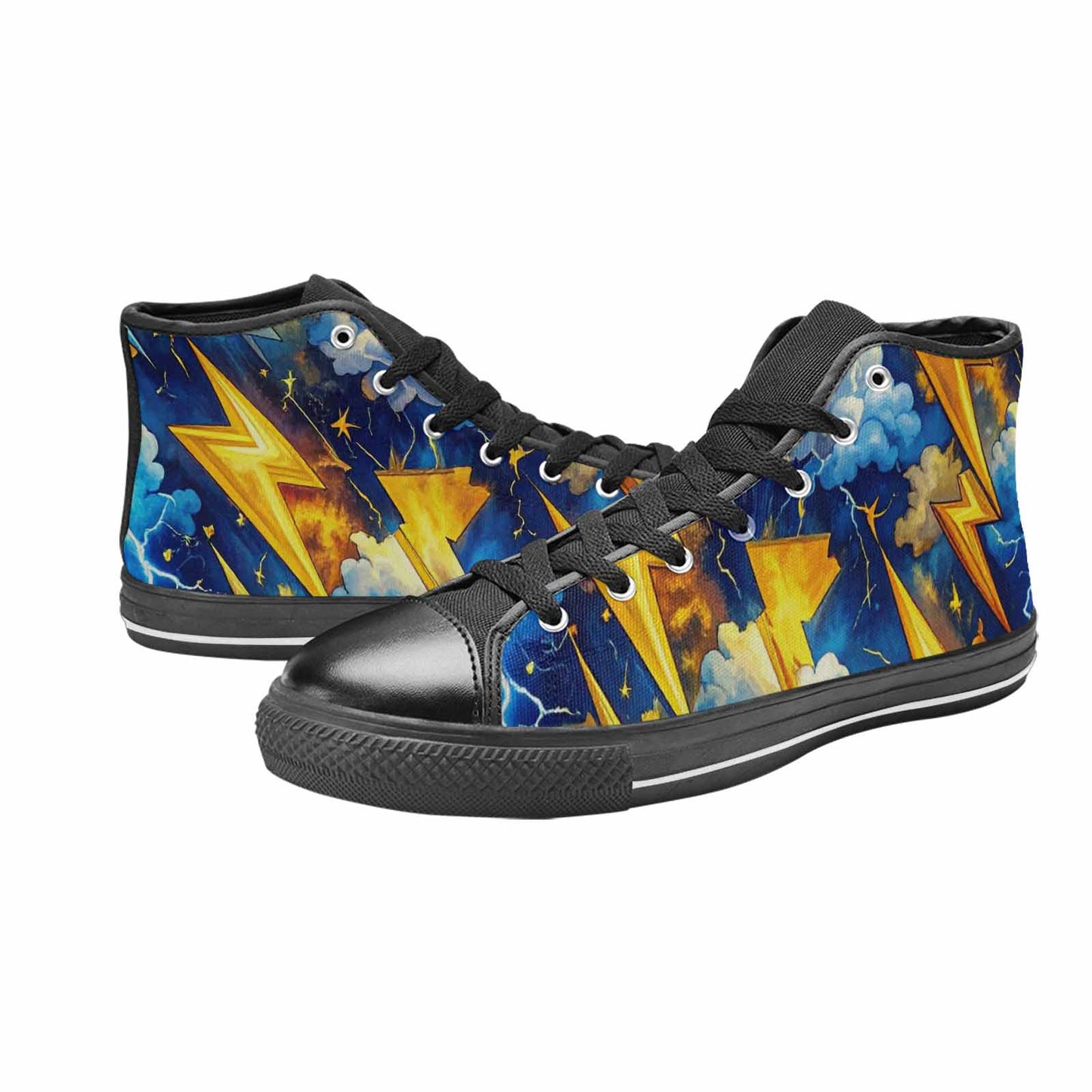 WOMEN'S Lightning Bolt High Top Canvas Dark Academia Custom Shoes