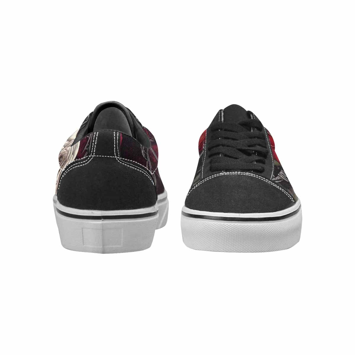 WOMEN'S Black Gothic Rose Canvas Lace-Up Cottagecore Shoes