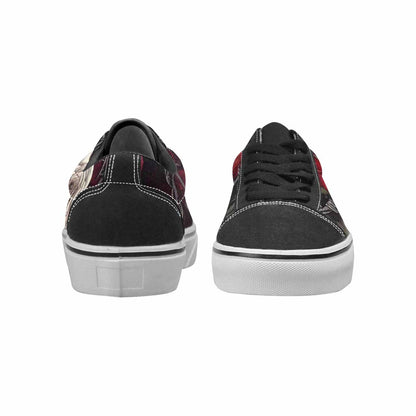 WOMEN'S Black Gothic Rose Canvas Lace-Up Cottagecore Shoes