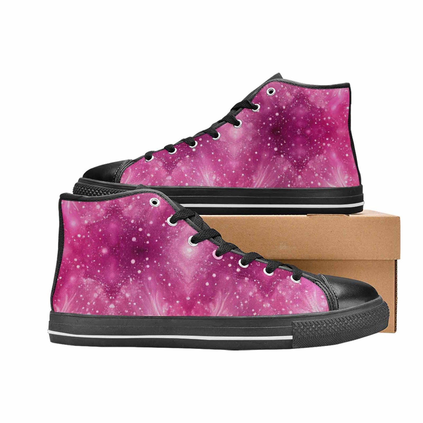 MEN'S Galaxy Art - High Top Canvas Cottagecore Shoes