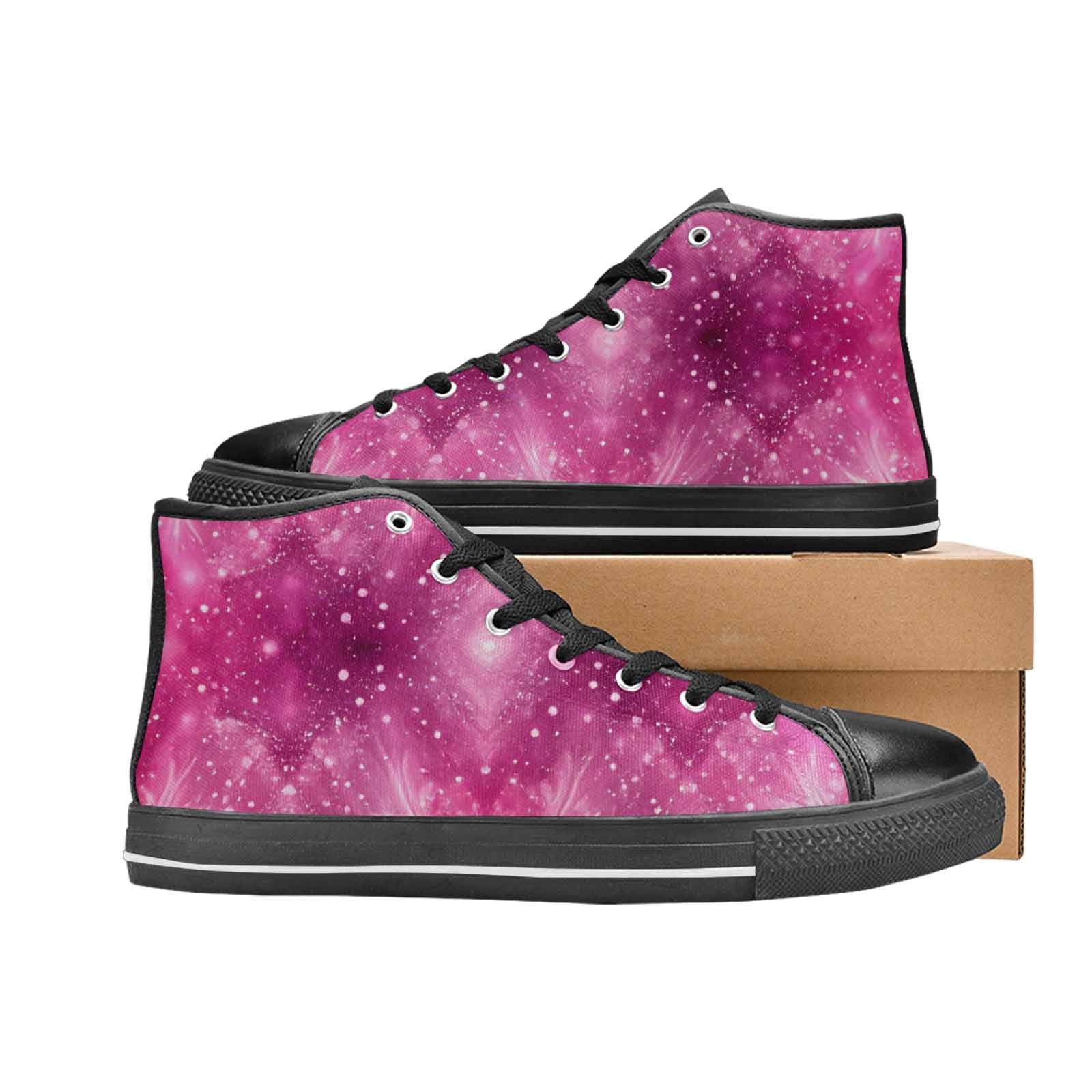 MEN'S Galaxy Art - High Top Canvas Cottagecore Shoes