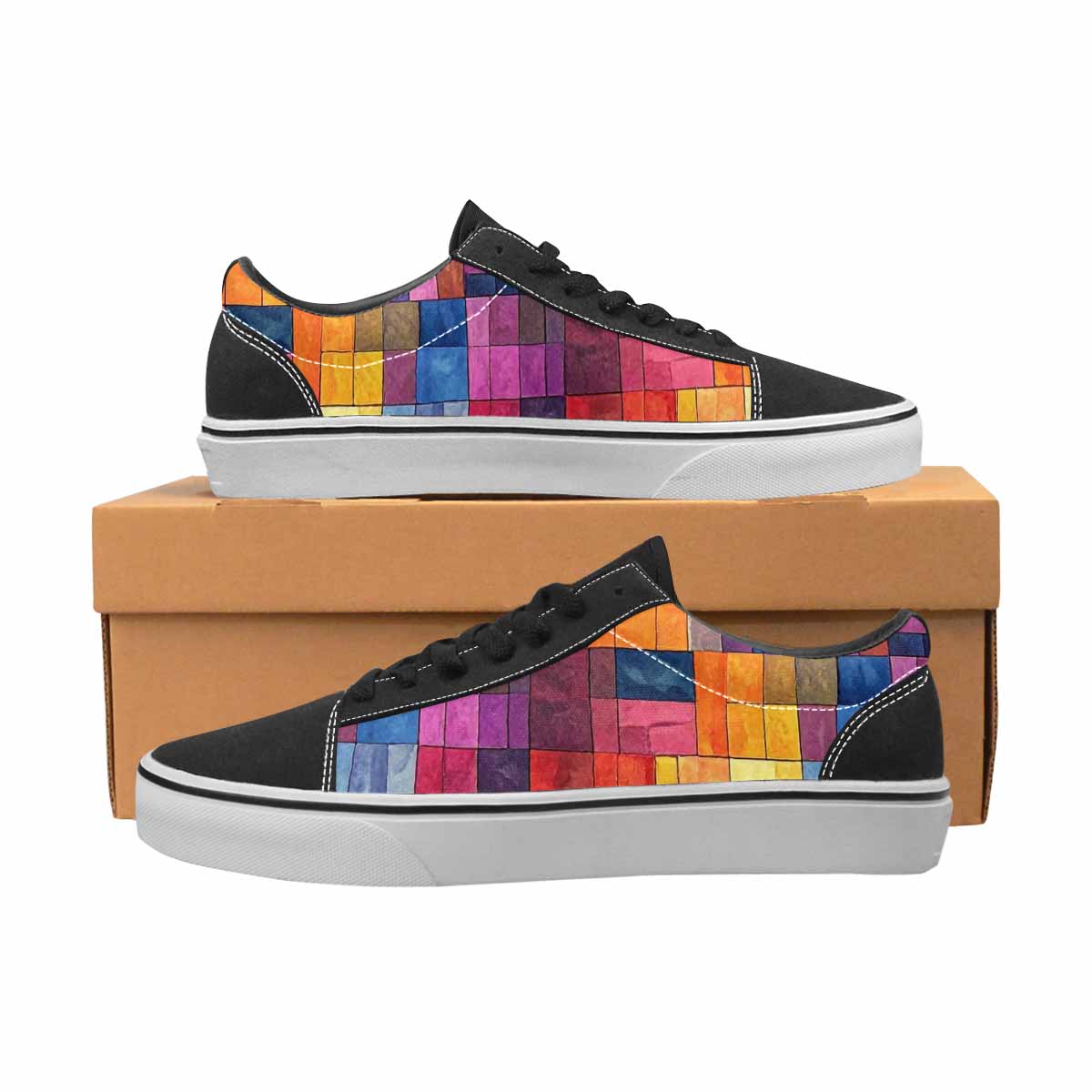 WOMEN'S Transgender Flag Color Canvas Lace-Up Grunge Sneakers