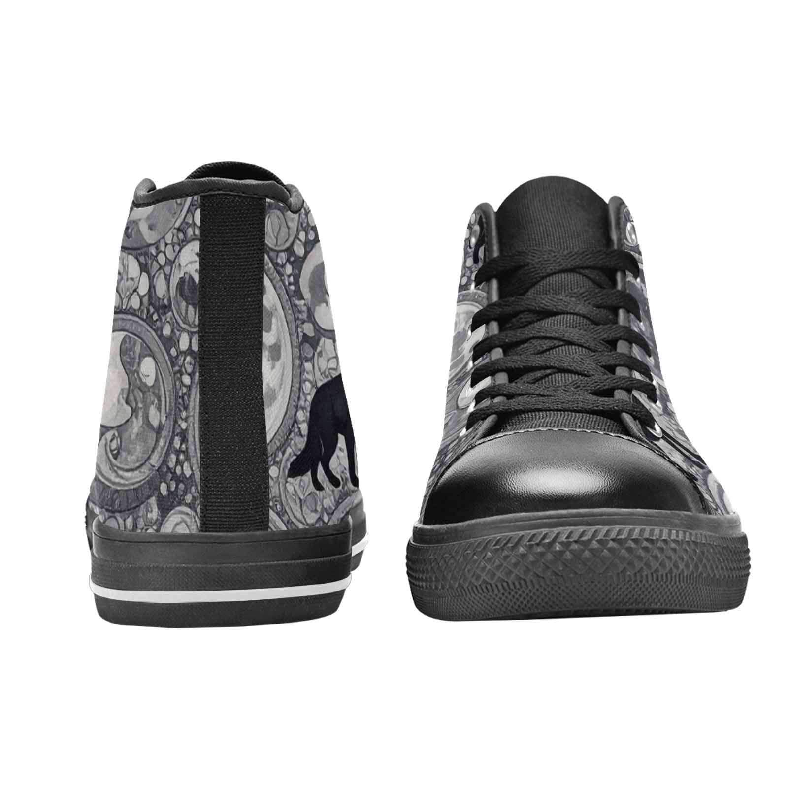 MEN'S Wolves Everywhere Collage High Top Canvas Cottagecore Sneakers