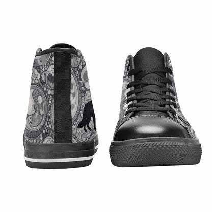 MEN'S Wolves Everywhere Collage High Top Canvas Cottagecore Sneakers