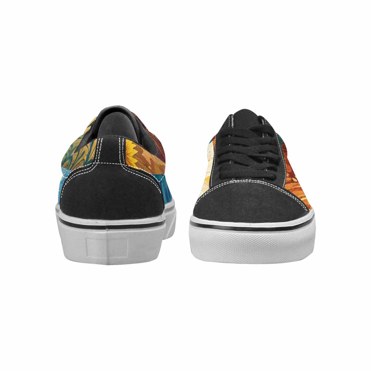 WOMEN'S Van Gogh-Style Swirl Canvas Lace-Up Vibrant Chaos Sneakers