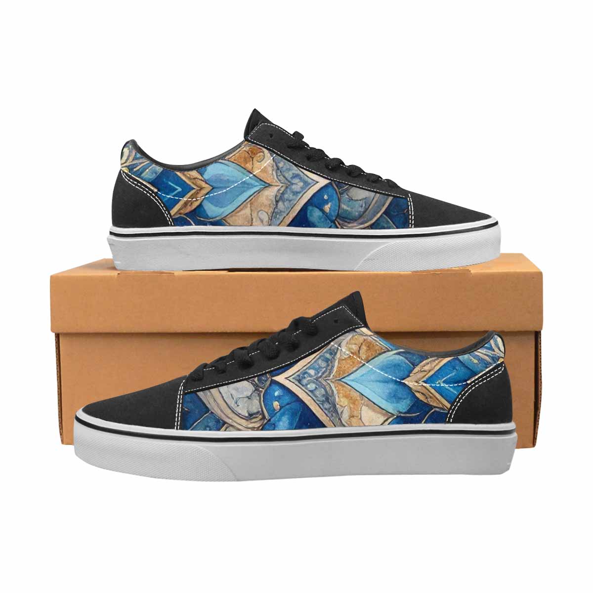 MEN'S Mandala Canvas Lace-Up Neon Fantasy Sneakers