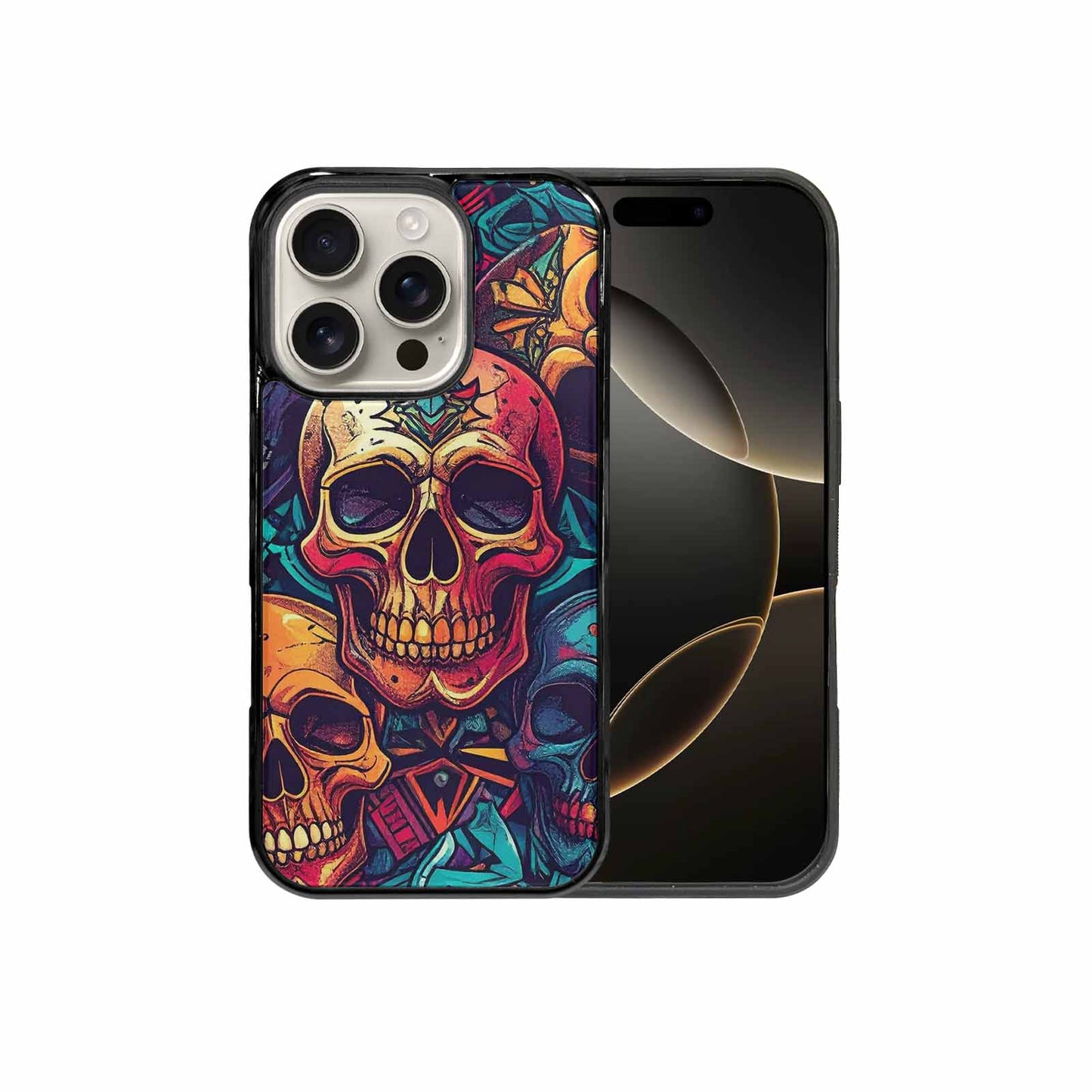 iPhone 16 Pro Case — Sacred Geometry Lots Of Skulls Seamless, Personalized Phone Case