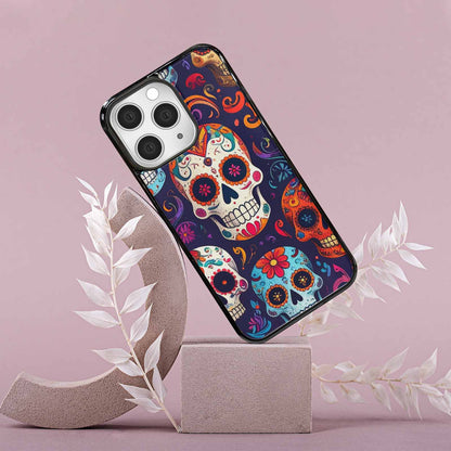 iPhone 15 Pro Max Case — Day Dead Sugar Skull Art 100s, Custom Made Phone Cover