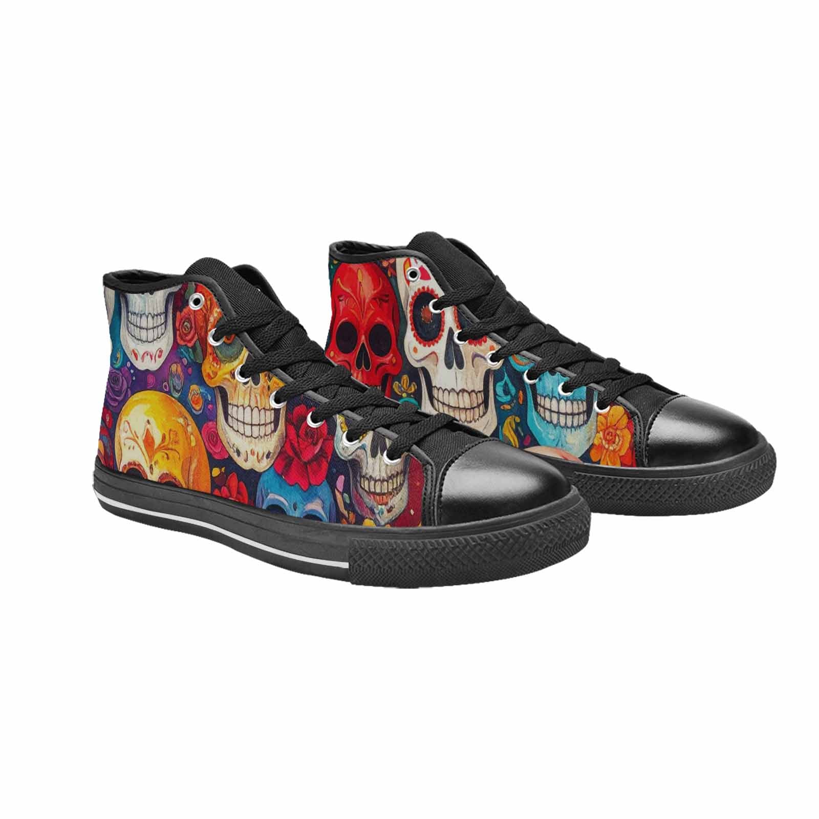 WOMEN'S Skull High Top Canvas Y2K Custom Sneakers