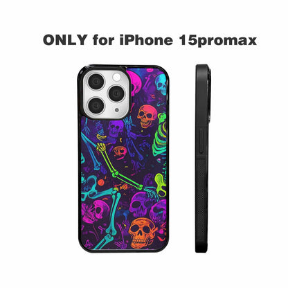 iPhone 15 Pro Max Case — Glowing Skeleton Pattern Hundreds Of Small, Custom Art Phone Cover
