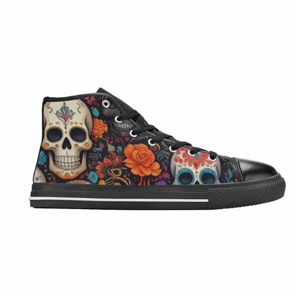 MEN'S Skull High Top Canvas Vibrant Chaos Sneakers
