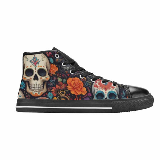 MEN'S Skull High Top Canvas Vibrant Chaos Sneakers