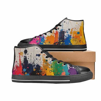 MEN'S Paint Splatter High Top Canvas Dark Academia Sneakers