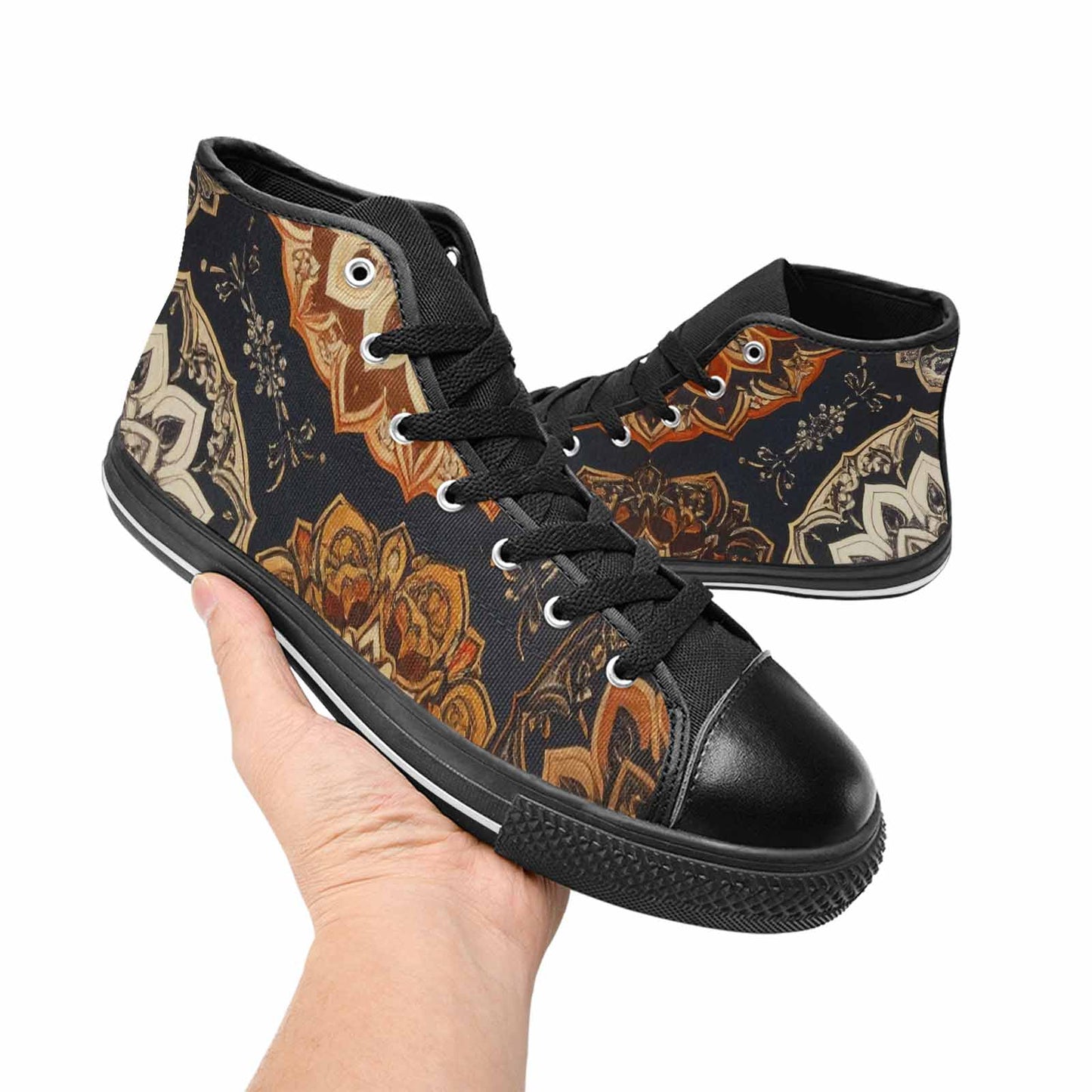 MEN'S Mandala High Top Canvas Vivid Custom Sneakers